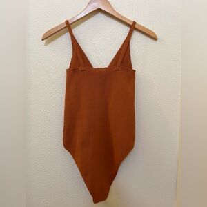 Wishlist Rust Ribbed Knit Bodysuit Women’s Medium Longhorn SEE VIDEO